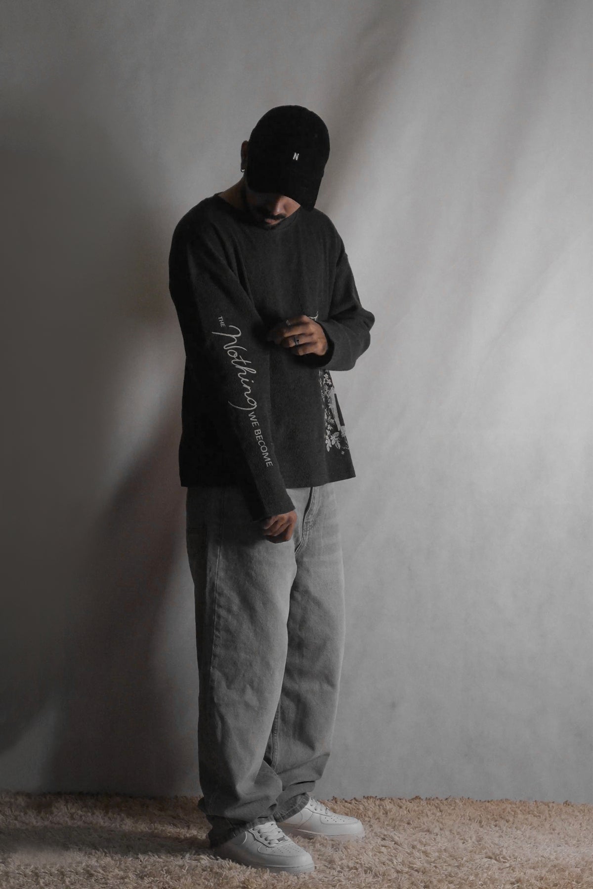 Waffle Knit Full Sleeve Shirt (Dark Grey)