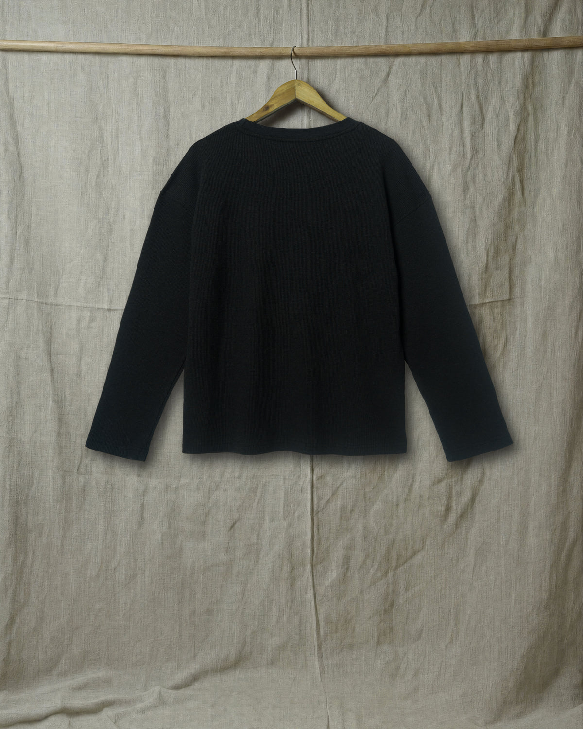 Waffle Knit Full Sleeve Shirt (Dark Grey)