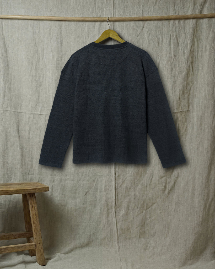 The Ark Waffle Knit Full Sleeve Shirt (Light Grey)