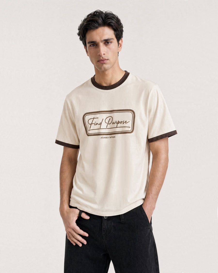 Find Purpose Ringer Tee — Beige