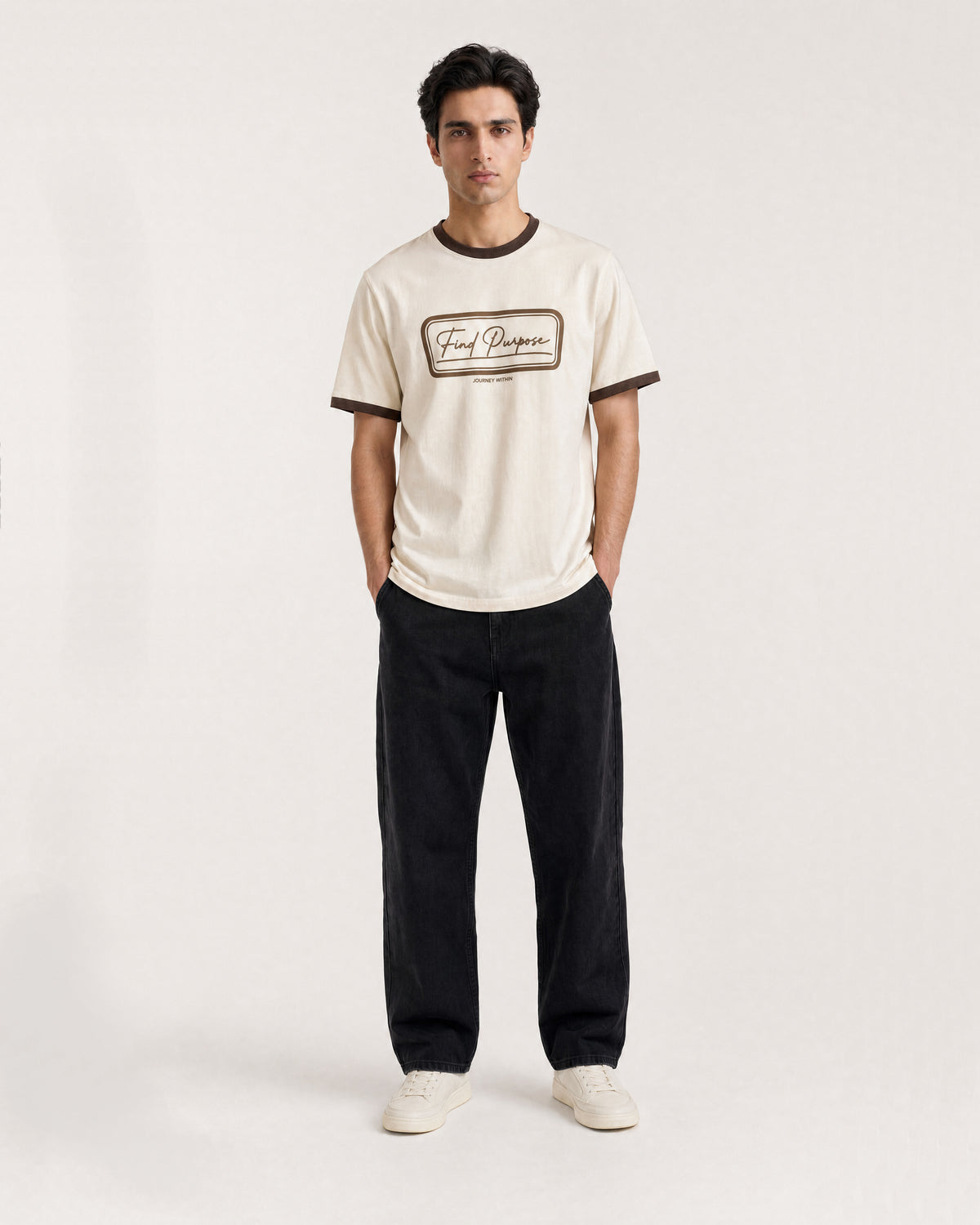 Find Purpose Ringer Tee — Beige