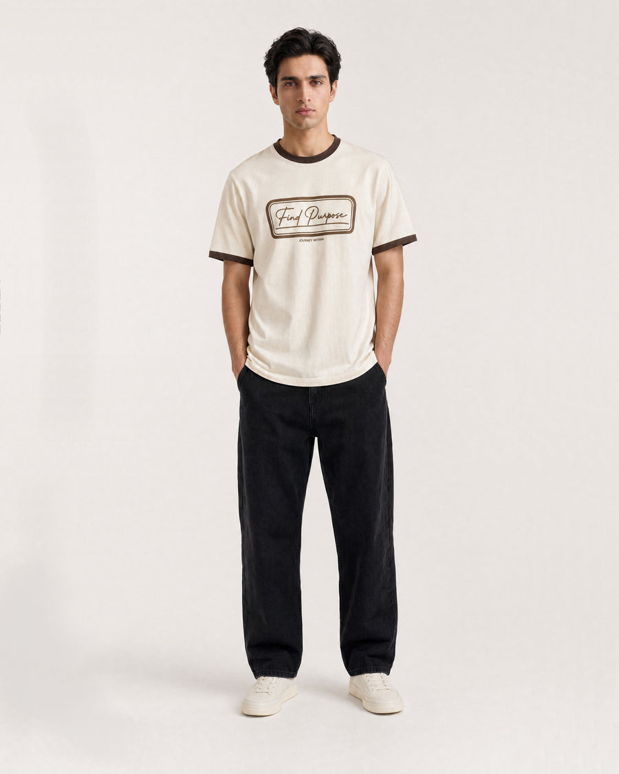 Find Purpose Ringer Tee — Beige