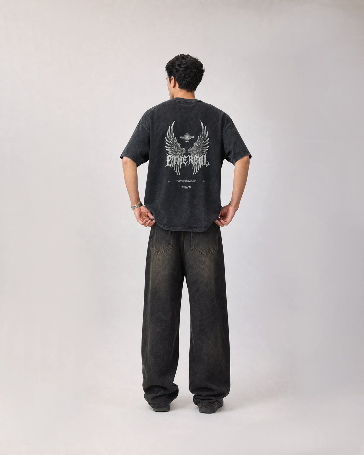 Ethereal Tee — Acid Wash Jet Black