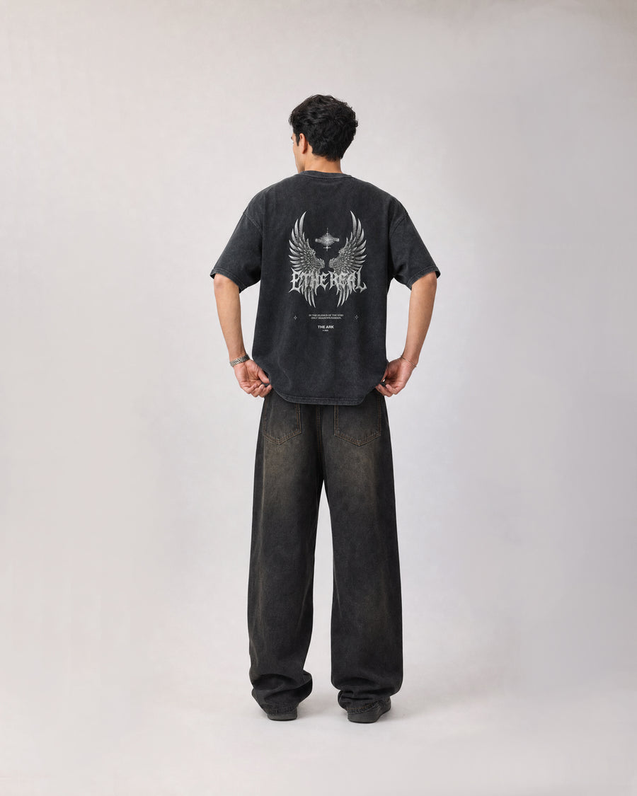 Ethereal Tee — Acid Wash Jet Black