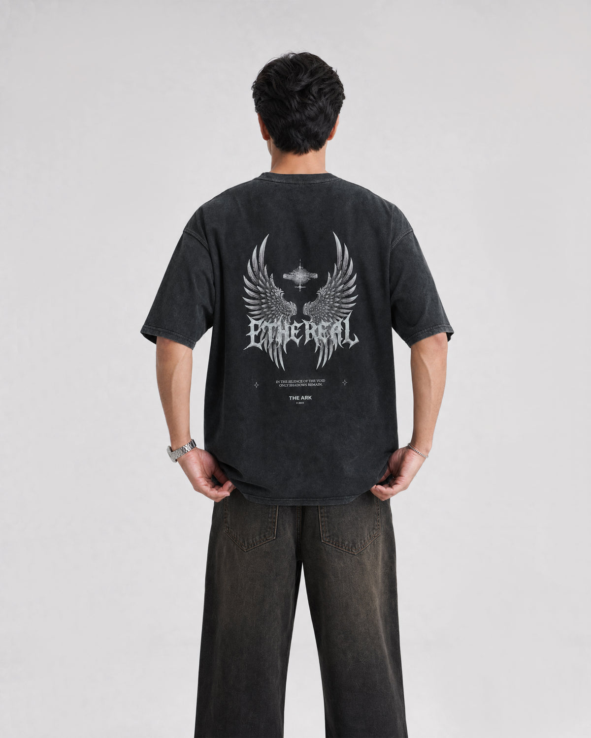 Ethereal Tee — Acid Wash Jet Black