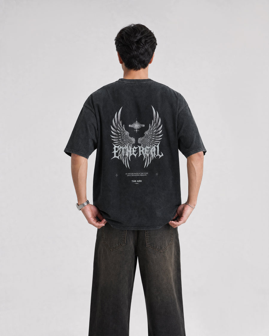 Ethereal Tee — Acid Wash Jet Black