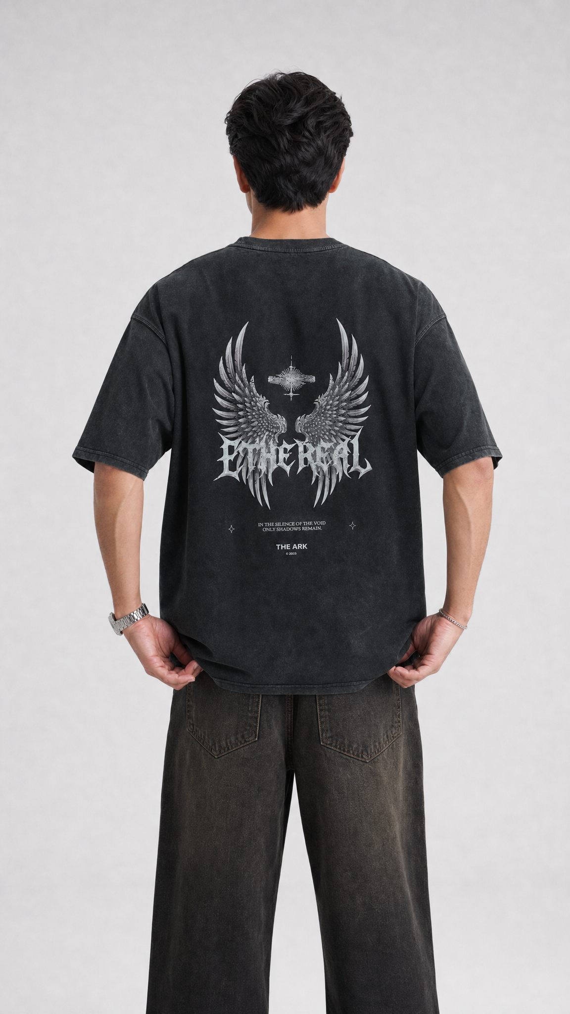 Ethereal Tee — Acid Wash Jet Black
