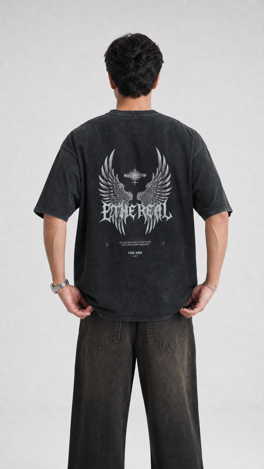 Ethereal Tee — Acid Wash Jet Black