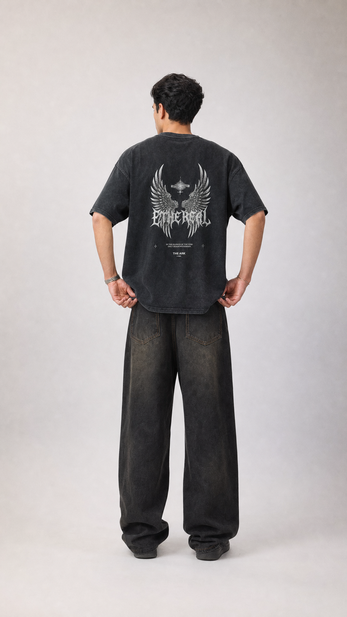 Ethereal Tee — Acid Wash Jet Black