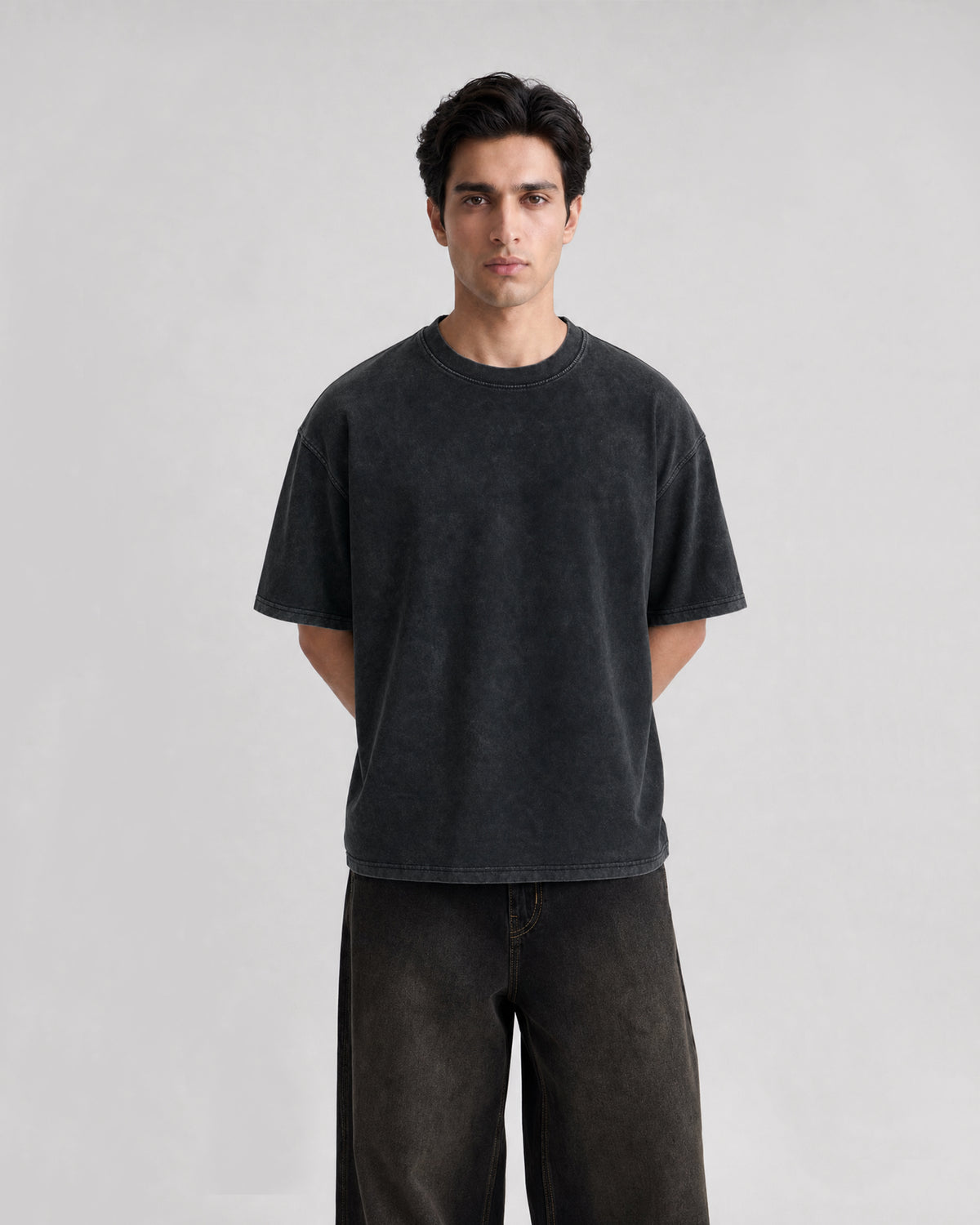Ethereal Tee — Acid Wash Jet Black