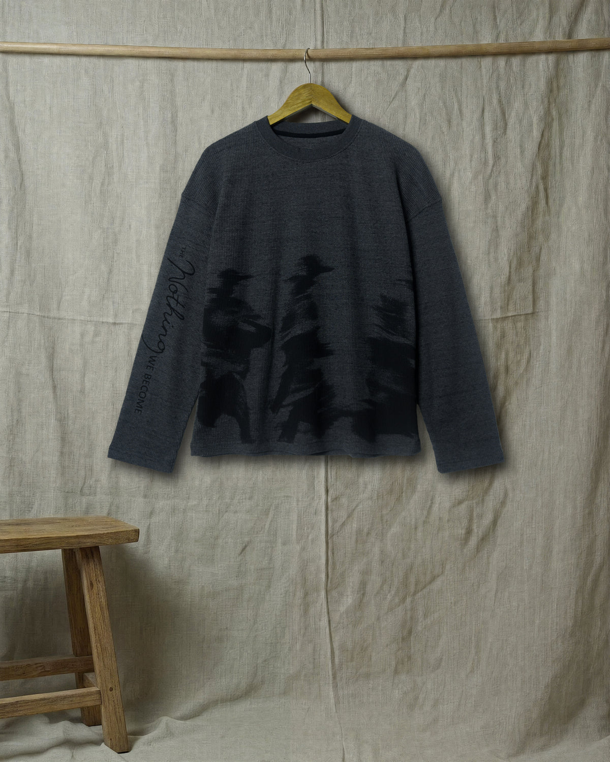 Waffle Knit Full Sleeve Shirt (Charcoal)